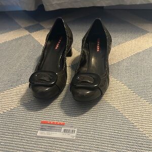 Prada Dark Gray Heeled Shoes for Women